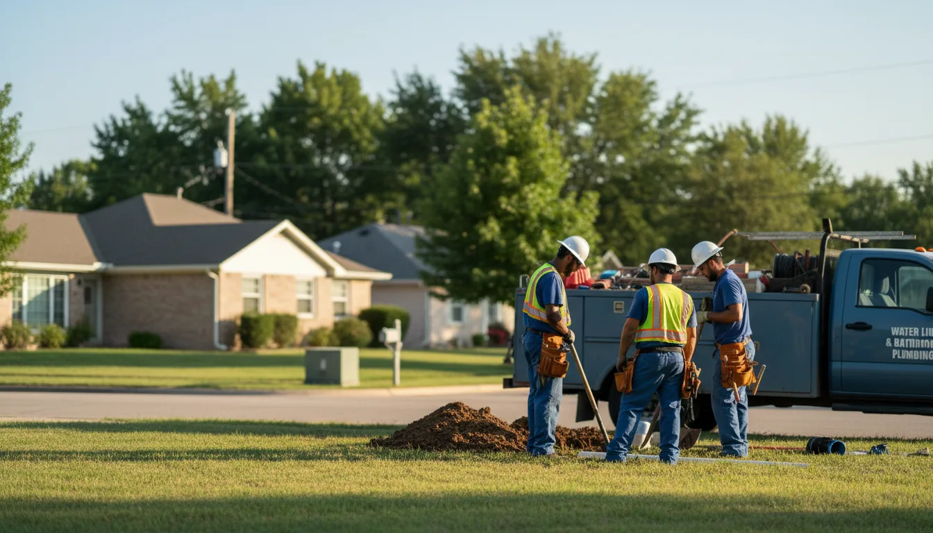 Residential water line and bathroom plumbing service in Oyens, IA